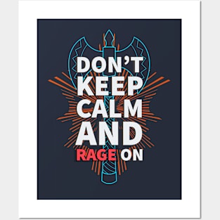 Don't Keep Calm and Rage On Barbarian DND Tabletop Shirt Design Posters and Art